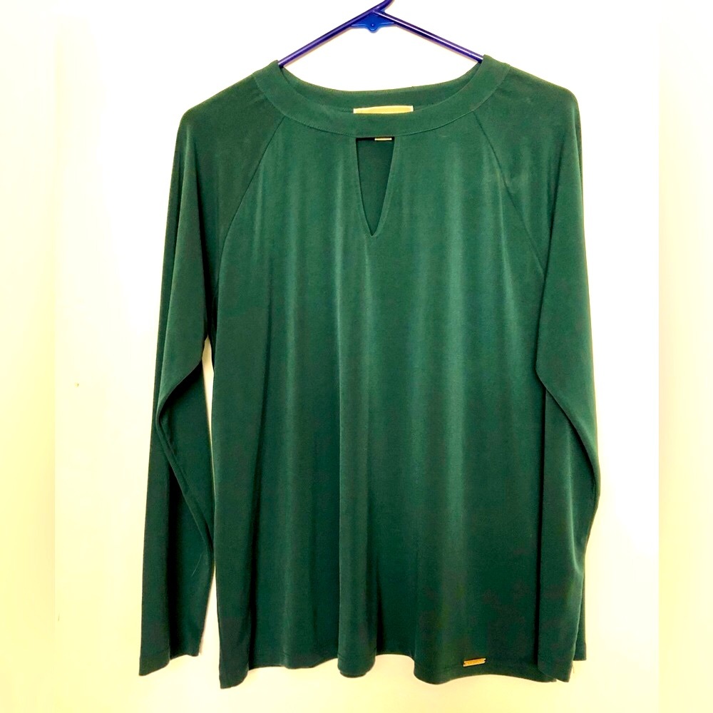 Michael Kors  dark green blouse size Large